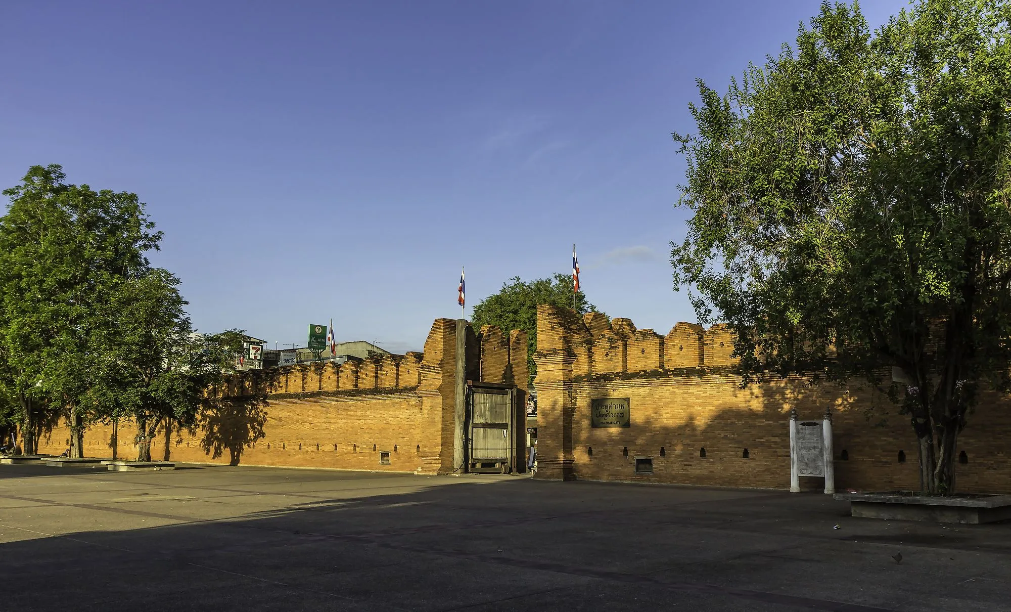 The old brick wall and moat of Chiang Mai's old city