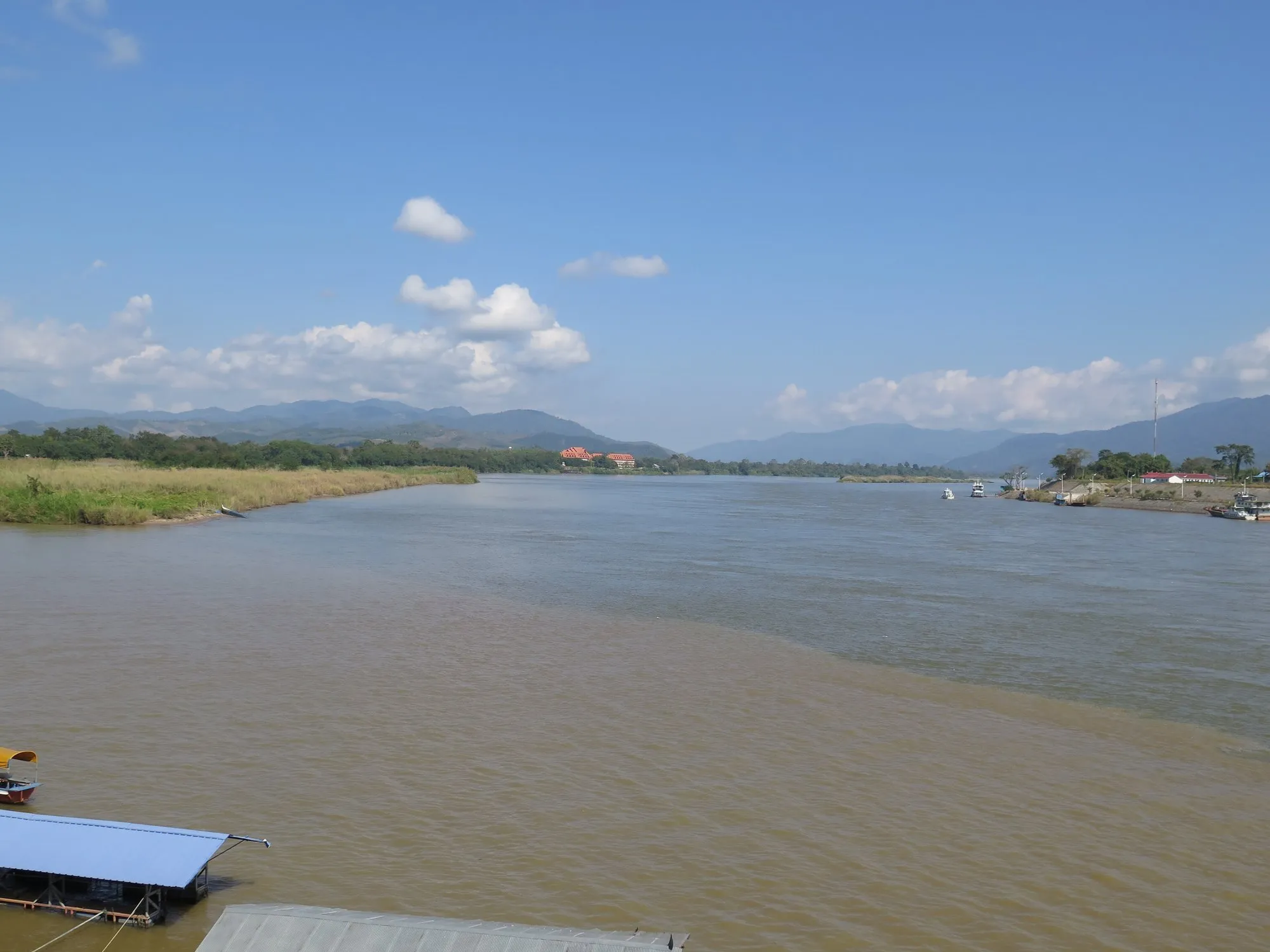 The Mekong river at the Golden Triangle with Laos and Myanmar on the far banks