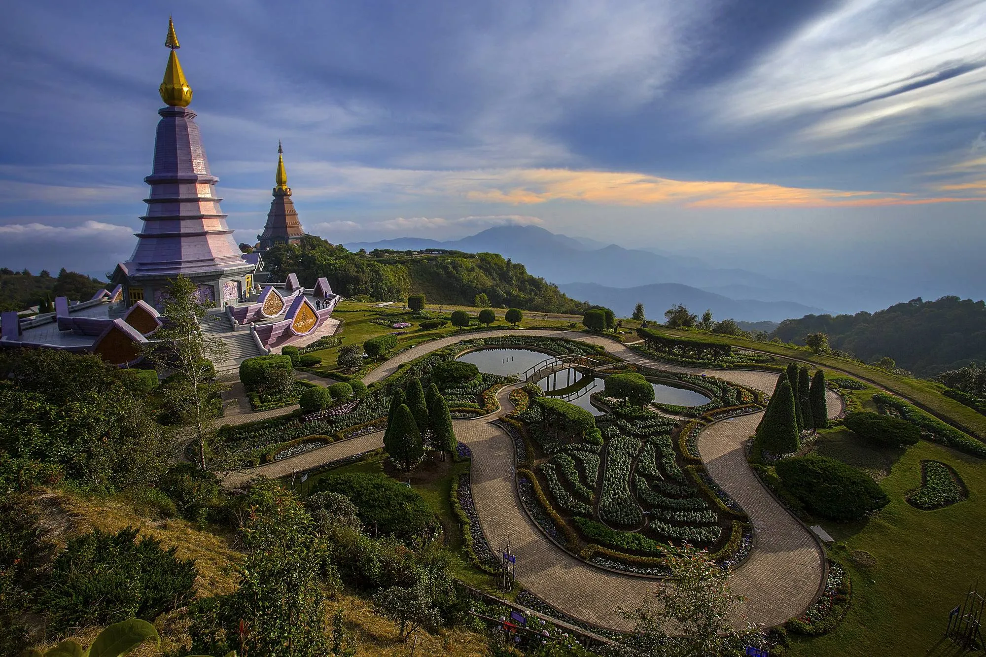 Misty cloud forest and viewpoint in Doi Inthanon National Park