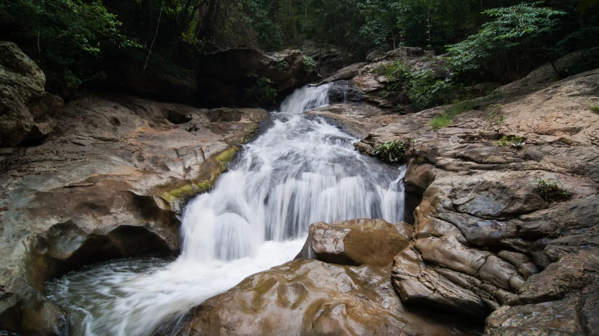 One of the tiers of Mae Sa waterfall in the forest